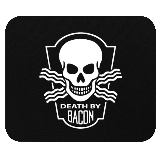 Death By Bacon Funny Skull Mouse Pads