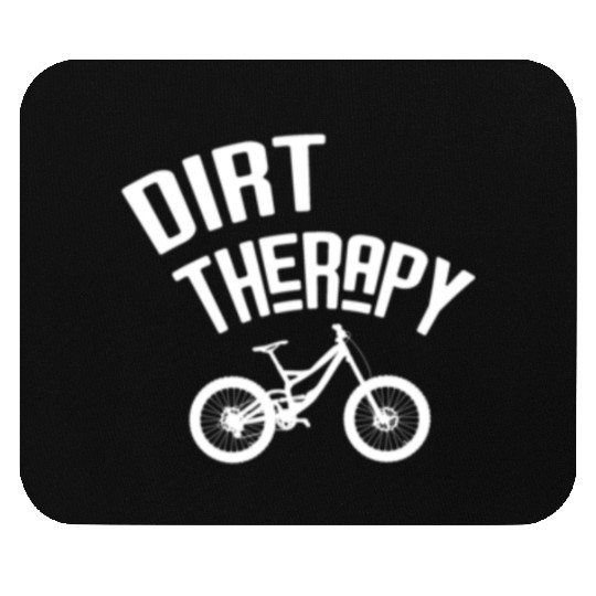 Dirt Therapy Funny MTB Mountain Bike Cycling White Mouse Pads