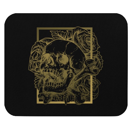 skull and roses Mouse Pads