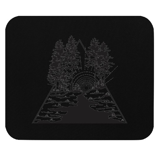 hipster forest river geometric Mouse Pads