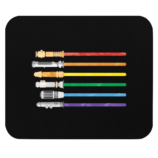 Lightsaber Rainbow Gay Pride Lesbian LGBT Mouse Pads