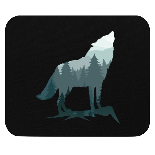 Lone Wolf Survives The Mountain Silhouette Art Mouse Pads