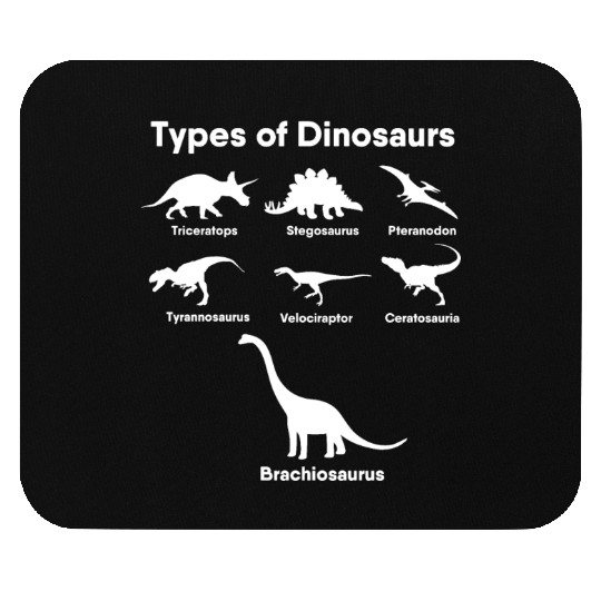Types of Dinosaurs T-Rex Veloceraptor, Triceratops Mouse Pads