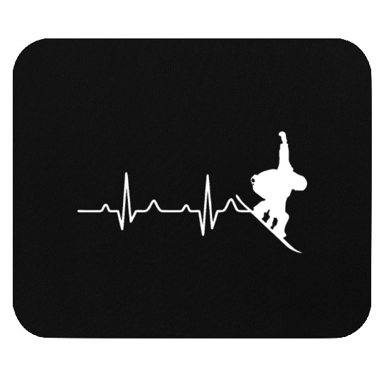 Cool Snowboarder Heartbeat Snowboarding Heart Beat Mouse Pads