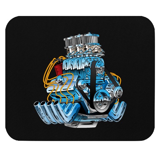 Hot Rod Race Car Dragster Engine Cartoon Mouse Pads