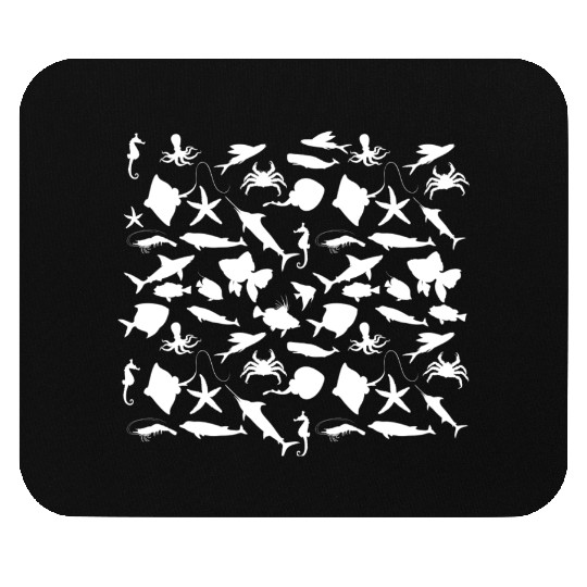 Fishes sea animals pattern Mouse Pads