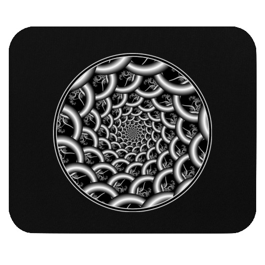 Swirl of Psychedelic Black & White Rings Mouse Pads