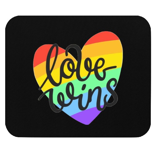 Love Wins LGBT Pride Rainbow Heart CSD Mouse Pads Mouse Pads