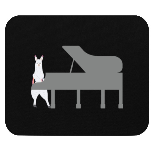 Cute Alpaca Llama Playing Piano Musician Gift Mouse Pads