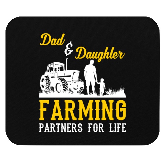 Farmer, Dad And Daughter, Farming Partners For Mouse Pads
