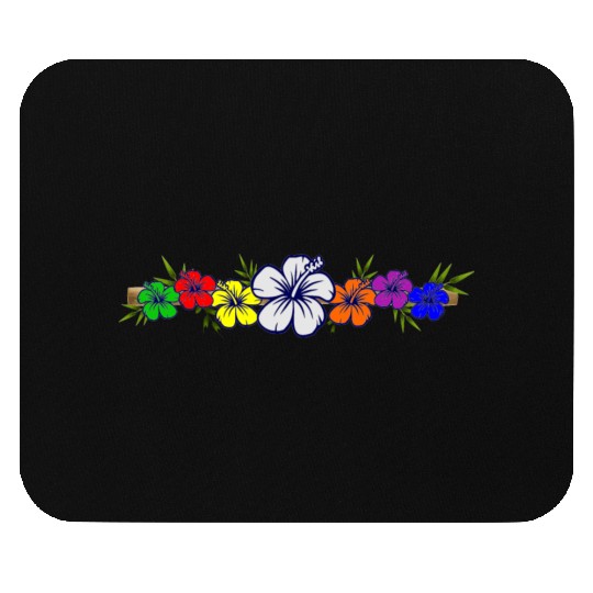 Colorful Hibiscus Flowers and Bamboo Shoot Mouse Pads