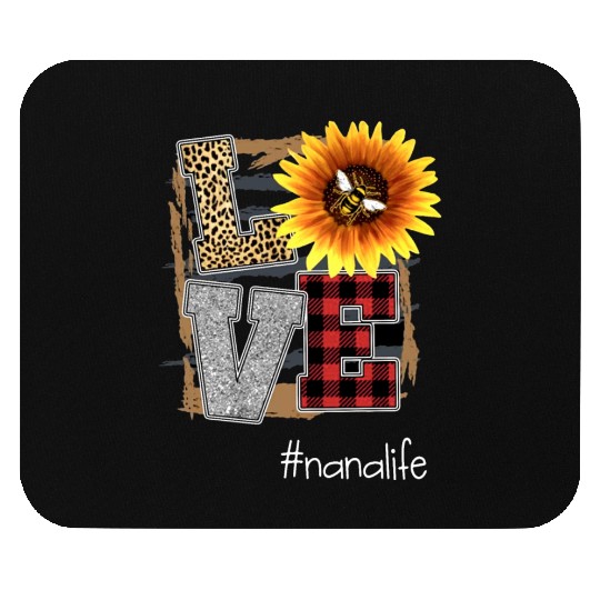 love nana life flower art beautiful flower grandma Mouse Pads