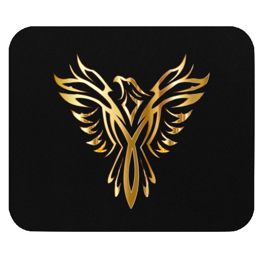 Golden Phoenix Bird Mouse Pads