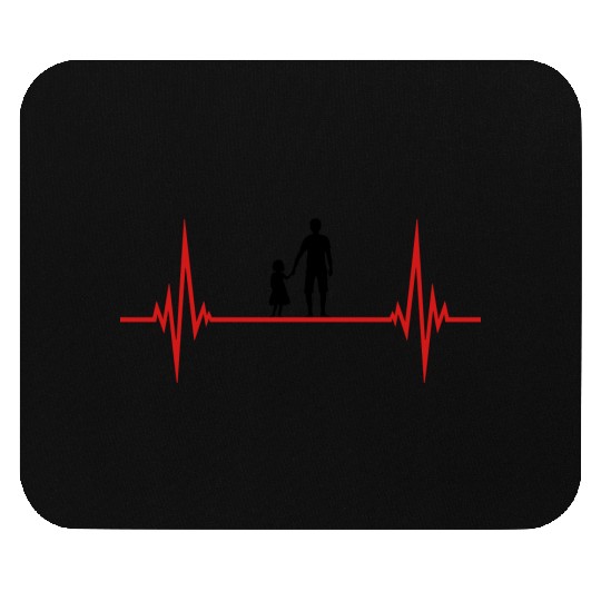 pulse heartbeat frequency dad father and daughter Mouse Pads