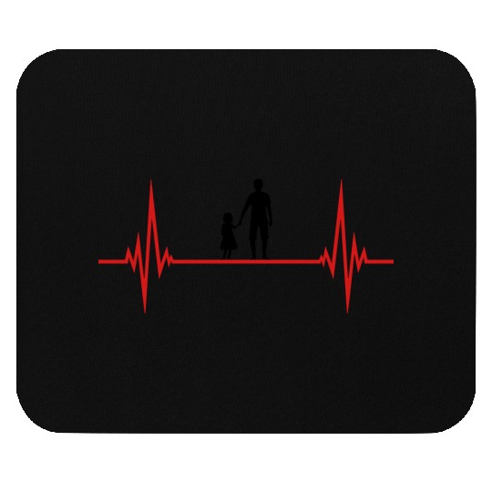 pulse heartbeat frequency dad father and daughter Mouse Pads