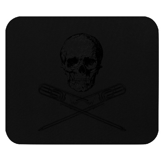 Skull and Cross Bones Black Mouse Pads