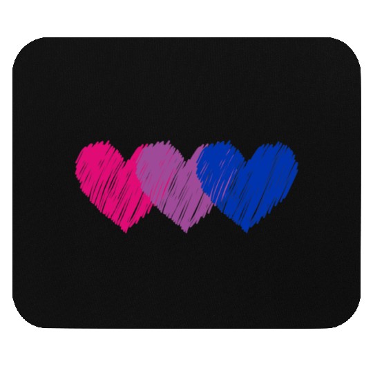 Bisexual Flag Hearts Love Mouse Pads LGBT Bi Pride