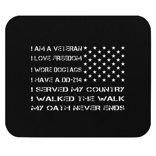 i am a veteran i love freedom i wore dog tags i ha Mouse Pads