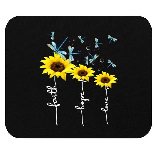 Faith hope love sunflower Mouse Pads