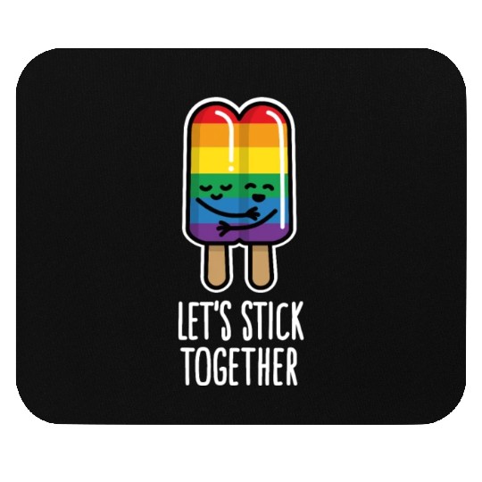 Let's stick together funny gay couple popsicle Mouse Pads