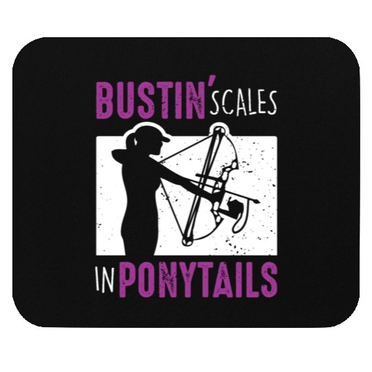 Bow Fish Archery Woman Bowfishing Sport Mouse Pads