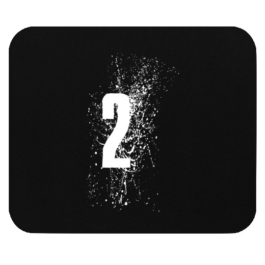 2 Number White Mouse Pads