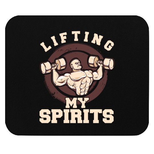 Lifting My Spirits Funny Weightlifting Gym Meme Mouse Pads