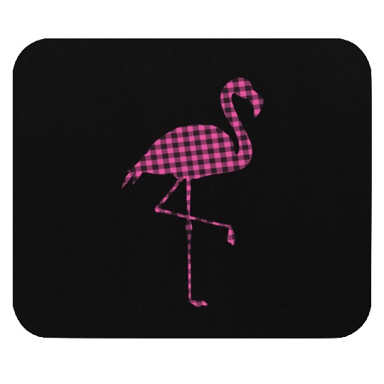 Pink Buffalo Plaid Flamingo Christmas Family Mouse Pads