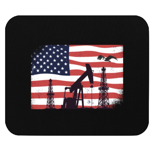 Oil Rig Worker Pump USA American Gas Oilfield Mouse Pads