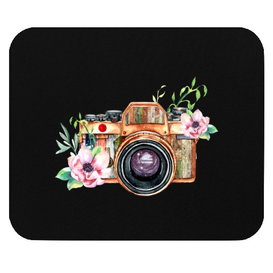 Photography Machine And Flowers Mouse Pads