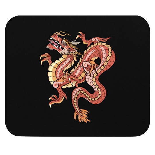 big red chinese dragon Mouse Pads