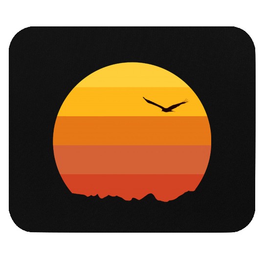 Sunset Bird Silhouette Sun Mouse Pads