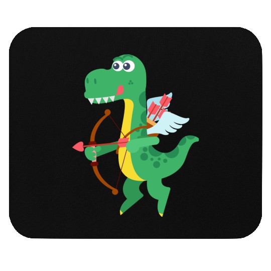 Lovely Dinosaur cupid in Valentine's day Mouse Pads