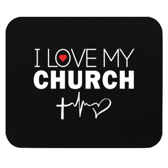I Love My Church Mouse Pads