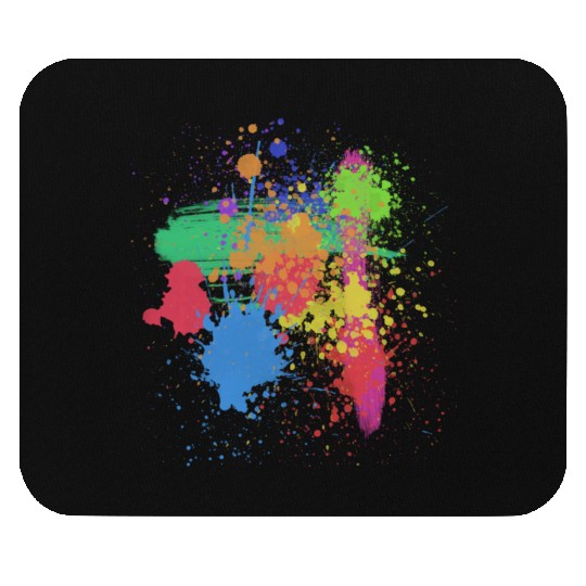 Paint splatters, colorful, happy, creative Mouse Pads