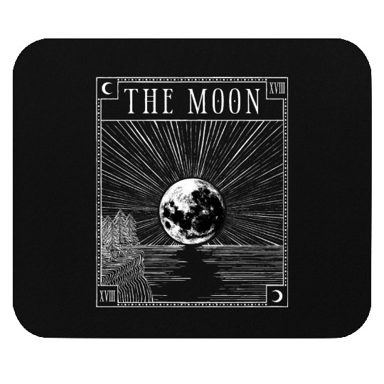 Moon Tarot Card XVIII Occult Witchcraft Gothic Mouse Pads