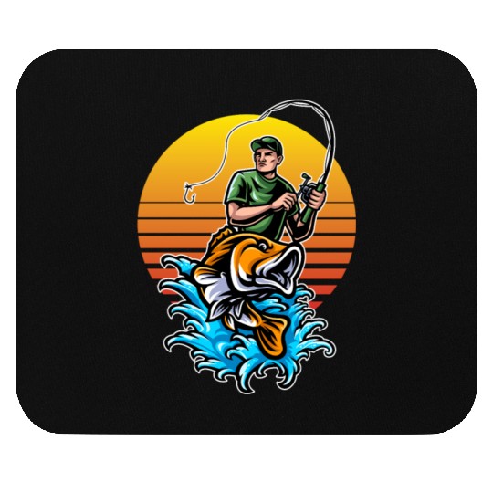 Fisherman Fishing Bass Fishing Fish Fun Gift Idea Mouse Pads