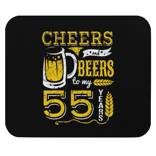 Cheers and Beers 55th Birthday Gift Idea Mouse Pads