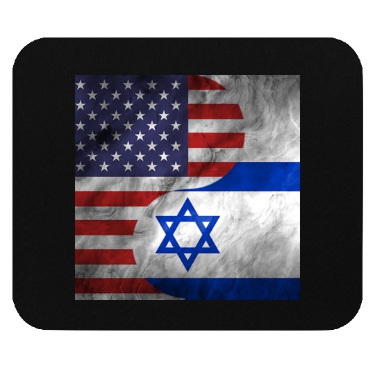 USA Israel Dual Yin Yang Flag Mouse Pads