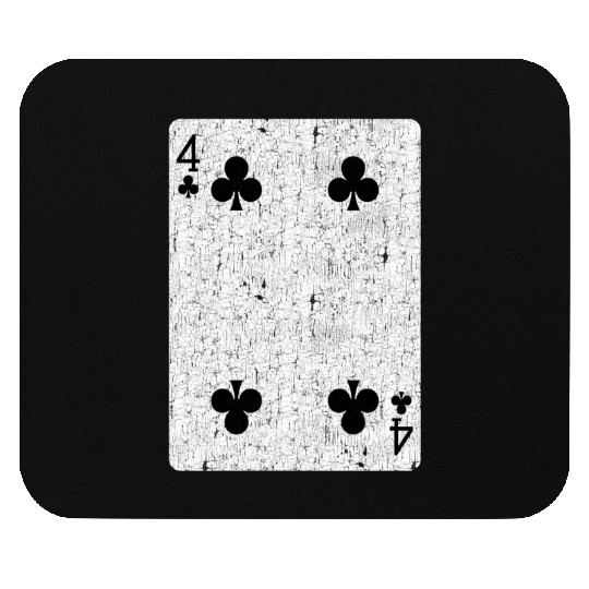four of clubs playing card Mouse Pads