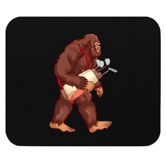 Bigfoot Sasquatch Golf player gift Mouse Pads