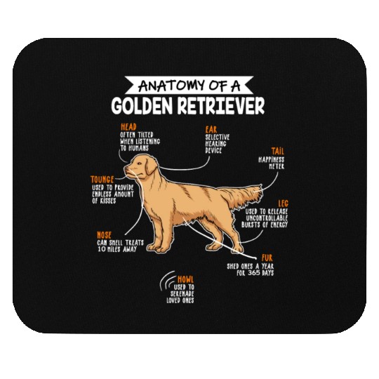 Anatomy Of A Golden Retriever Funny Dog Owner Gift Mouse Pads