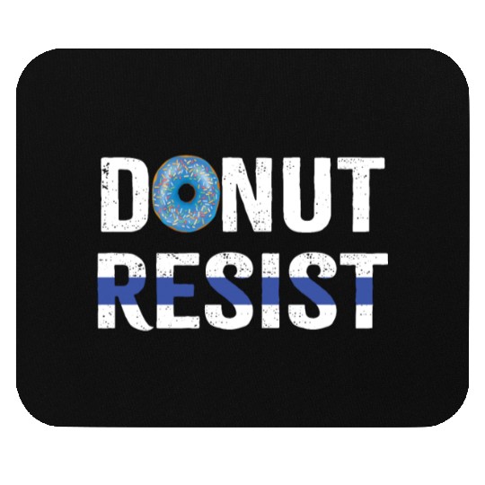 Police Officer Donut Resist Thin Blue Line Cop Mouse Pads