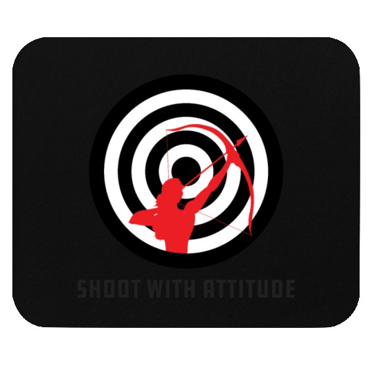 Shoot With Attitude Archery Girl Archer Bullseye Mouse Pads