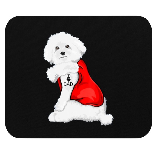 Funny bichon frise Dog I Love Mom Tattoo Lover Mouse Pads
