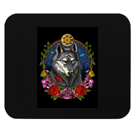 Psychedelic Wolf Mouse Pads