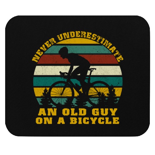 Never Underestimate An old Guy On A Bicycle Mouse Pads