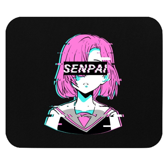 Aesthetic Vaporwave Anime Girl - Notice Me Senpai Mouse Pads