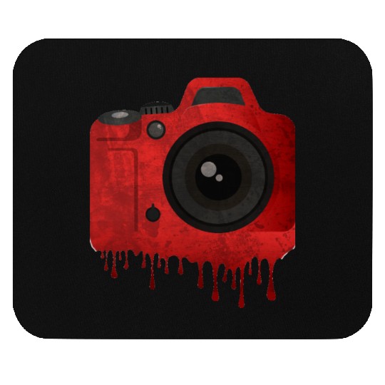 Red splatter camera Mouse Pads