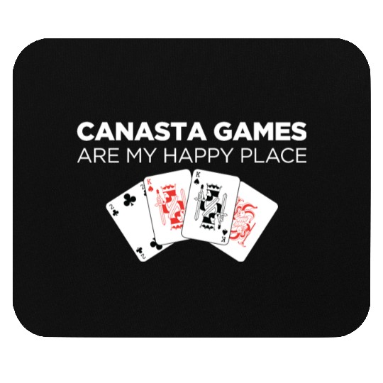 Happy Place Funny Card Playing Canasta graphic Mouse Pads